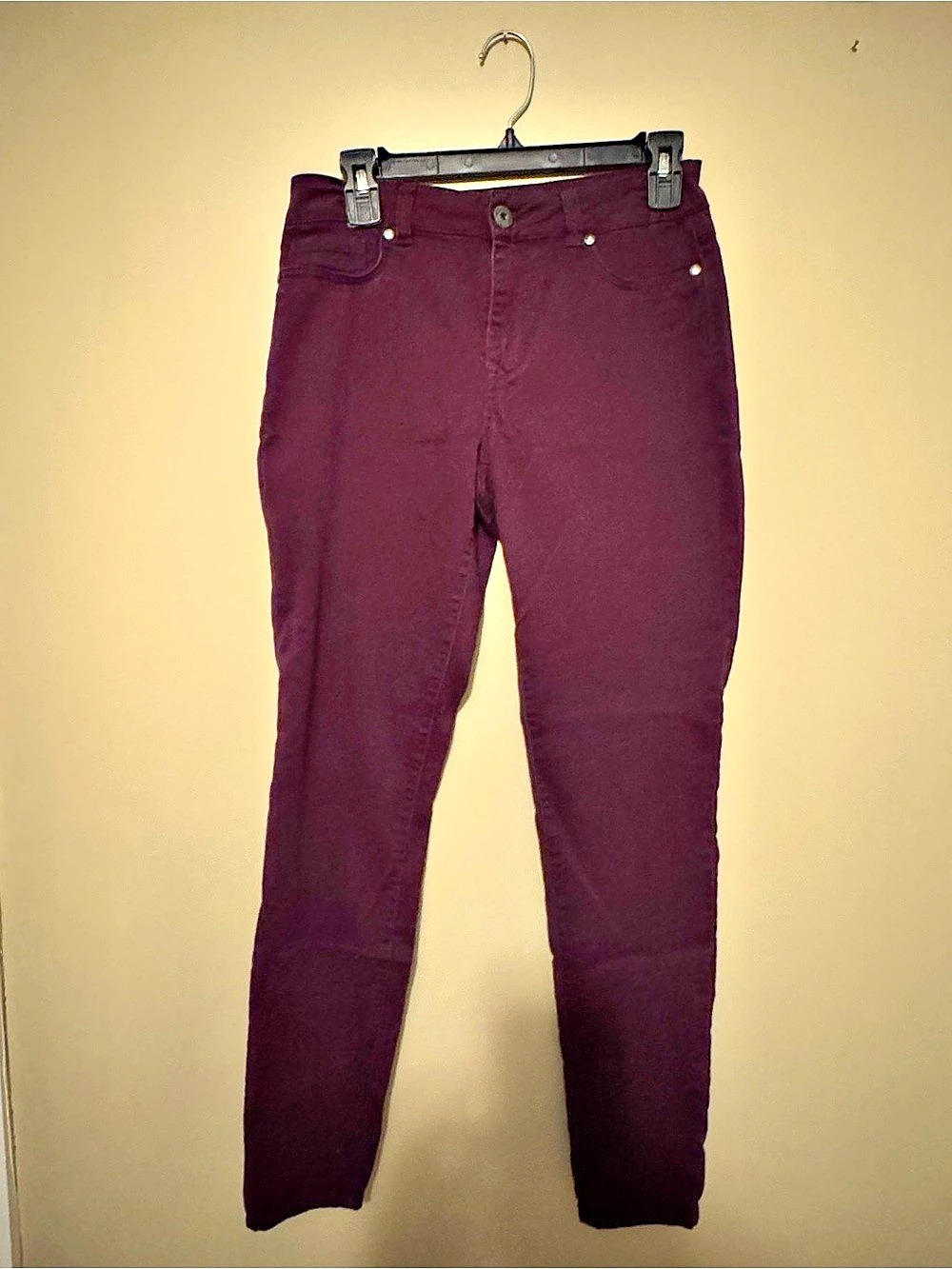 Blue Spice Skinny Jeans in Purple Waist 7 Like New
